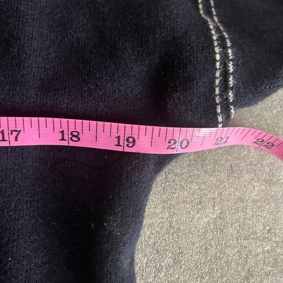 [M]Banana Republic Contrast Stitch Wool Blend Navy Belted SweaterJacket - Picture 7 of 12